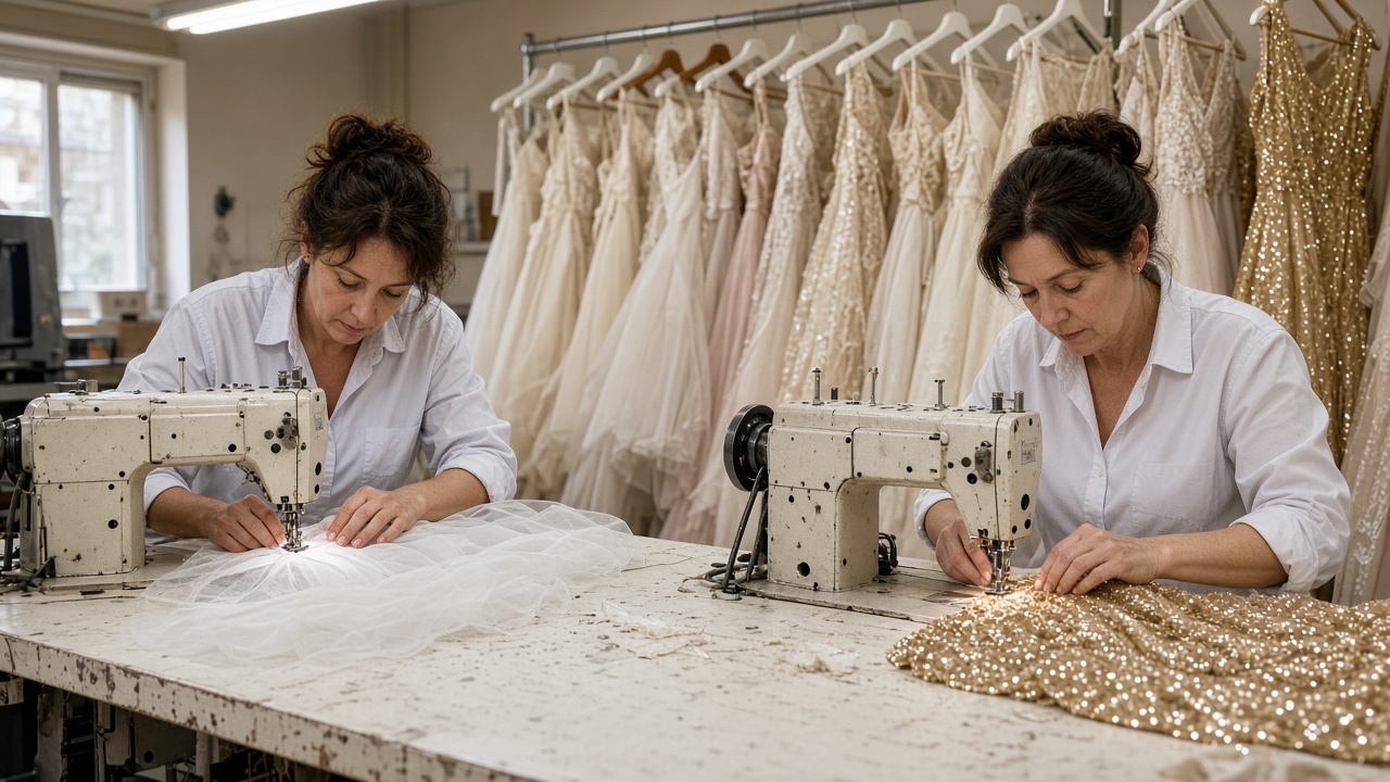 Sewing line on the Ooh La La Made in America floor